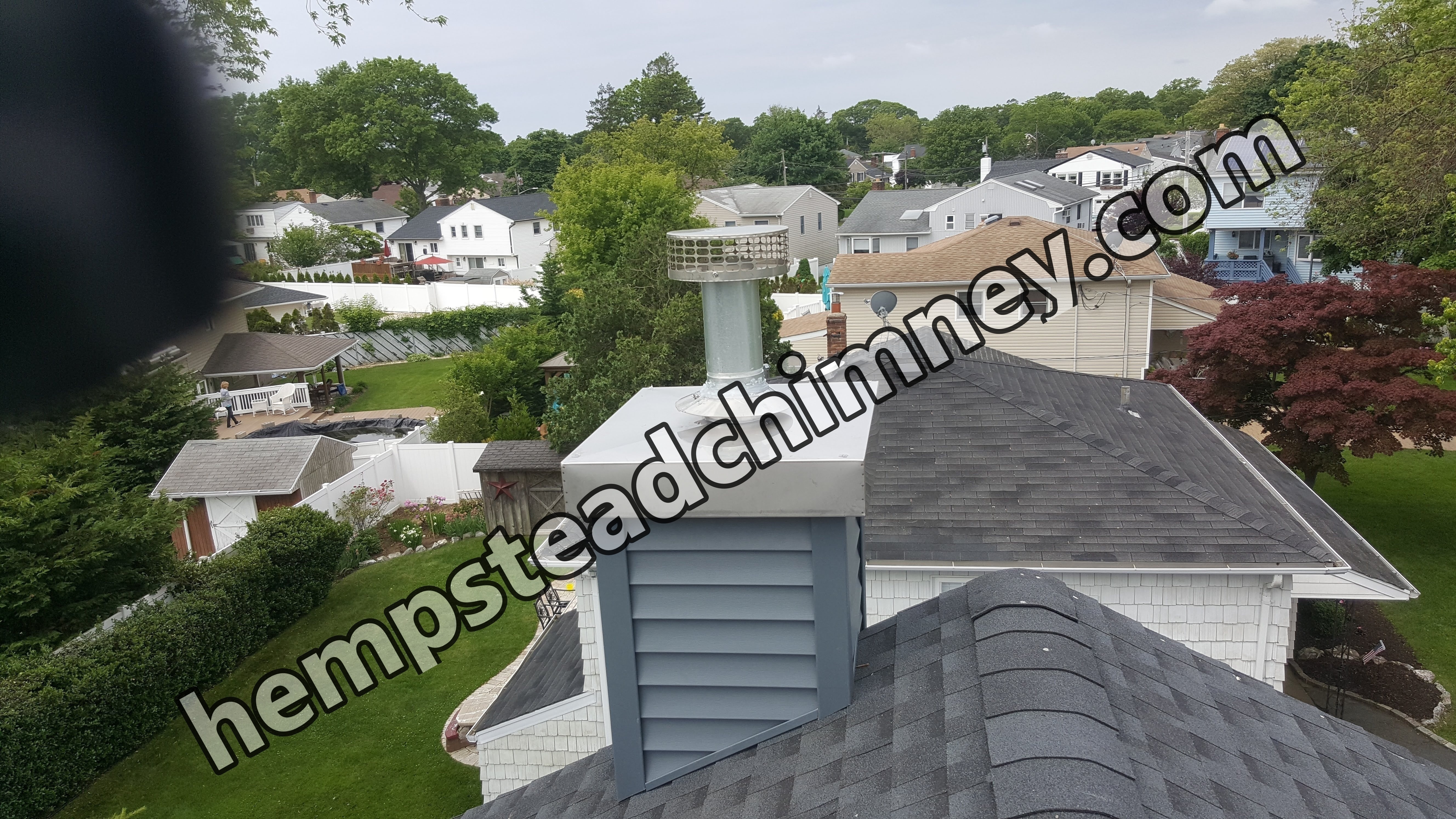 Complete chimney crown rebuild and waterproofing in Hempstead, New York